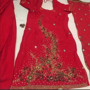 Elegant Red Punjabi suit / 3 piece indian outfit😍